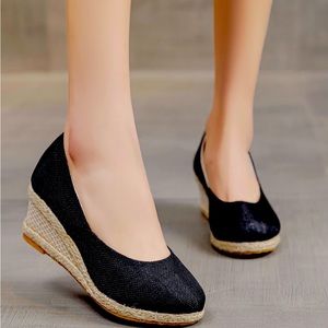Espadrille Canvas Wedges Shoes